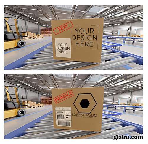 Warehouse Cardboard Box Mockup 216847720