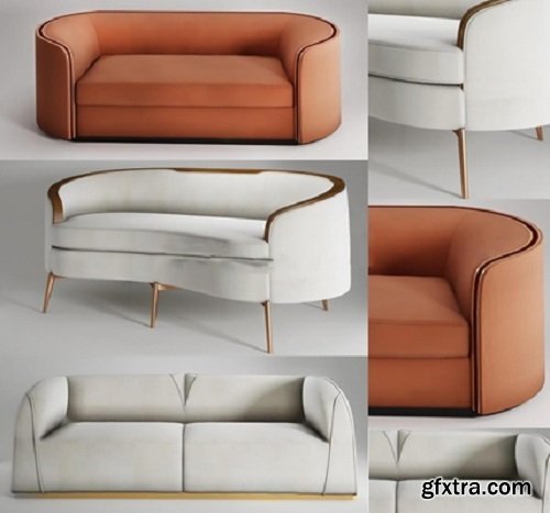 Modern Leather Two-seat Sofa