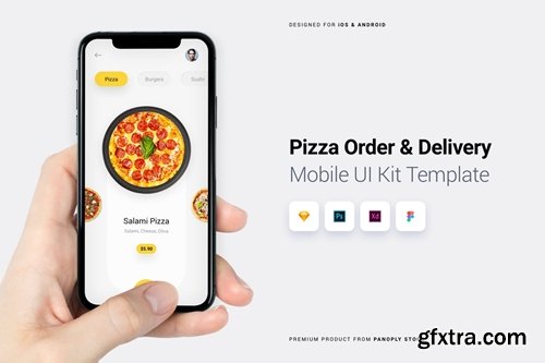 Pizza Order & Delivery Mobile App UI Kit Template