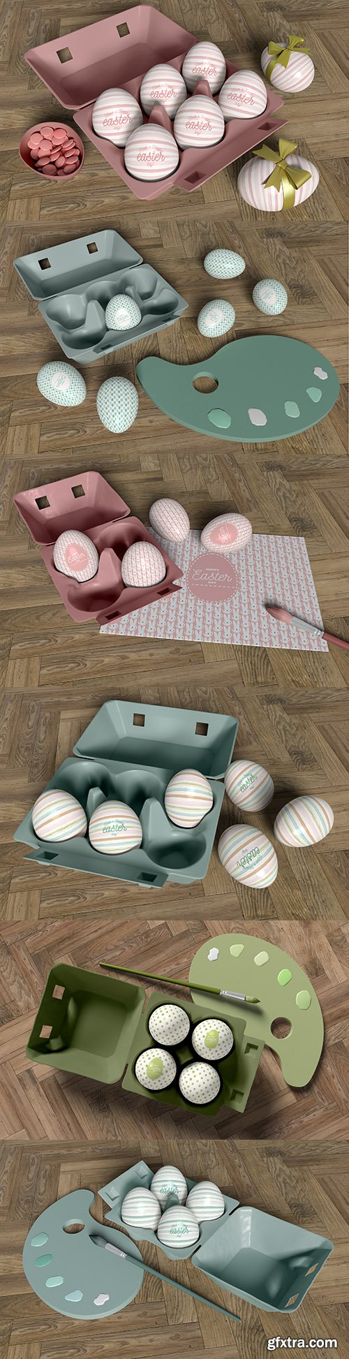 Easter eggs tools for drawing and painting template