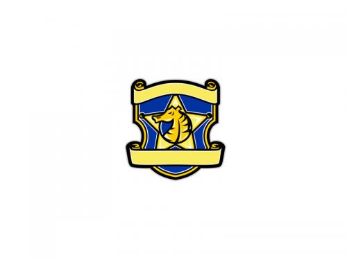 Seahorse Star Badge Retro