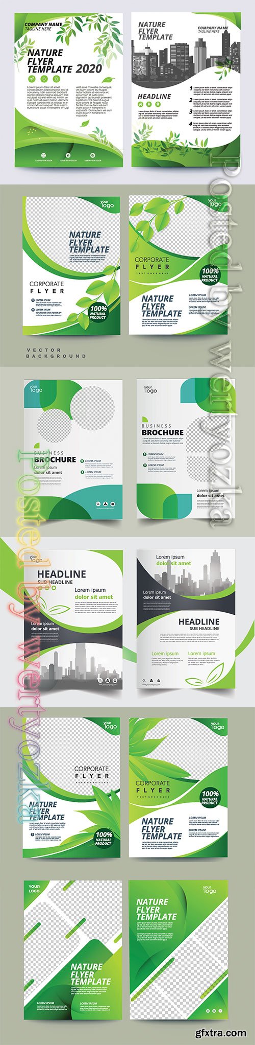 Vector eco flyer, poster, brochure, magazine cover template