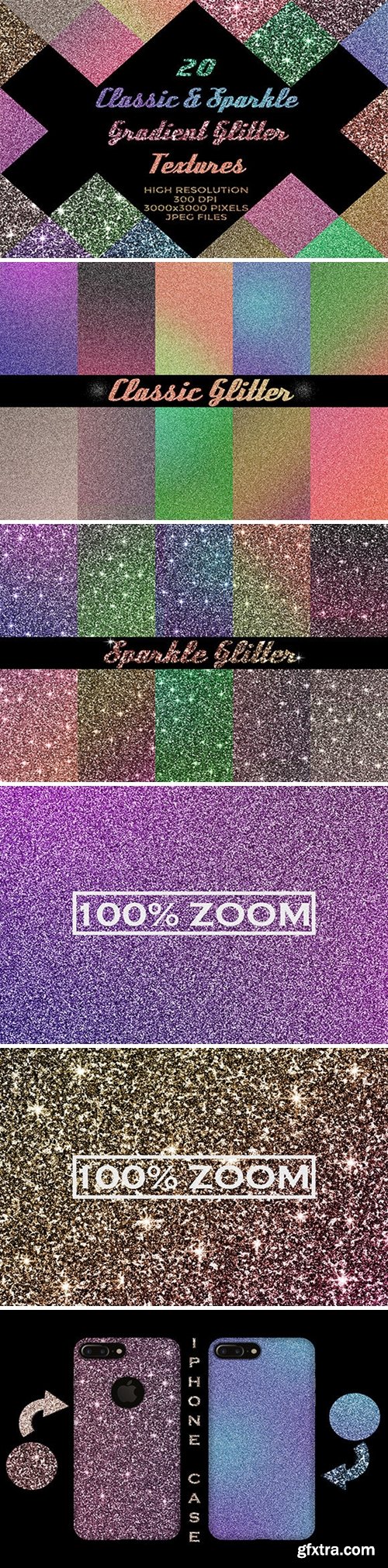 20 Classic&Sparkle Gradient Glitters 2645074