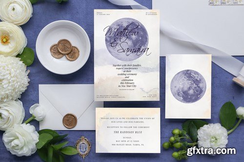 Celestial Wedding Invitation Card