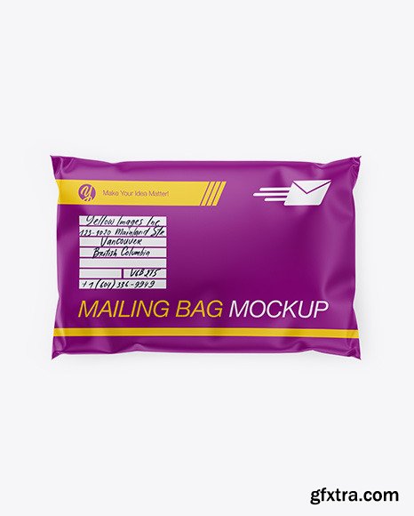 Matte Mailing Bag Mockup - Top View 54651