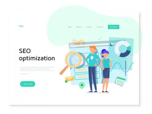 SEO Optimization Website Development Illustration for Landing Page