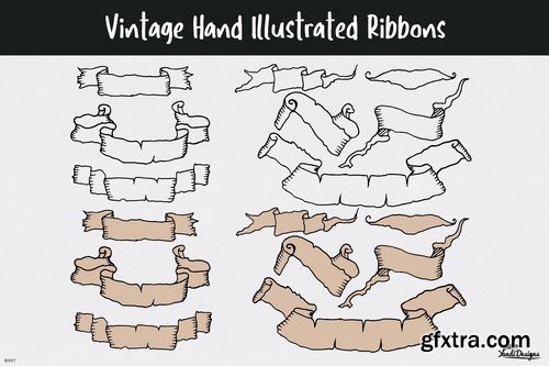 Hand Illustrated Ribbons Pack