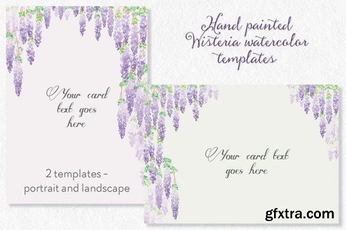 Wisteria Blooms Card or Page Templates