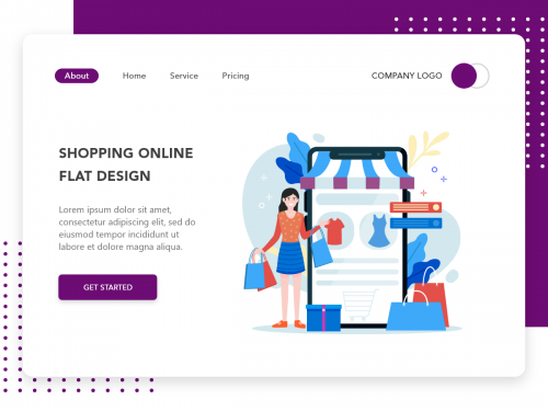 Shopping Online flat design for Shopping app