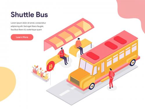 Shuttle Bus Illustration Concept