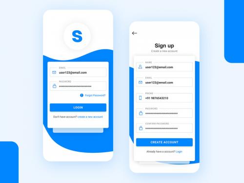 Sign in and Sign up ios screens