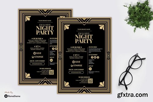 Night Party - Gatsby Theme Party Flyer RB