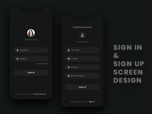 Sign In & Sign Up Screen Design