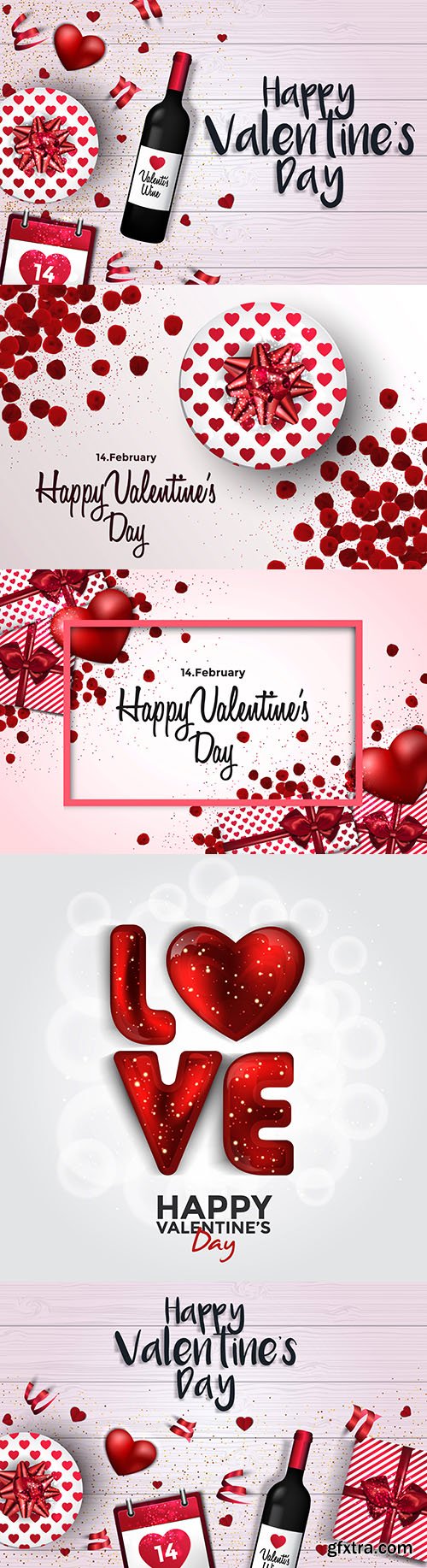 Happy Valentine\'s Day romantic vintage illustrations 46