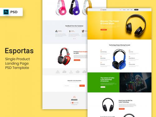 Single Product Landing Page PSD Template