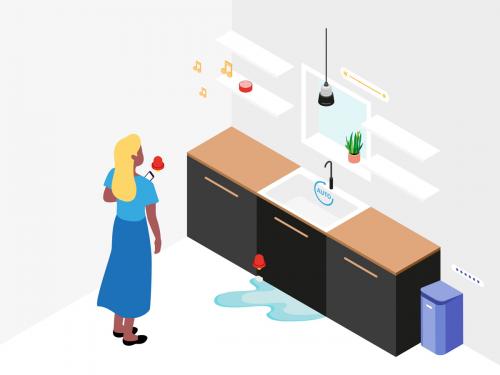 Smart Home Kitchen Isometric Illustration