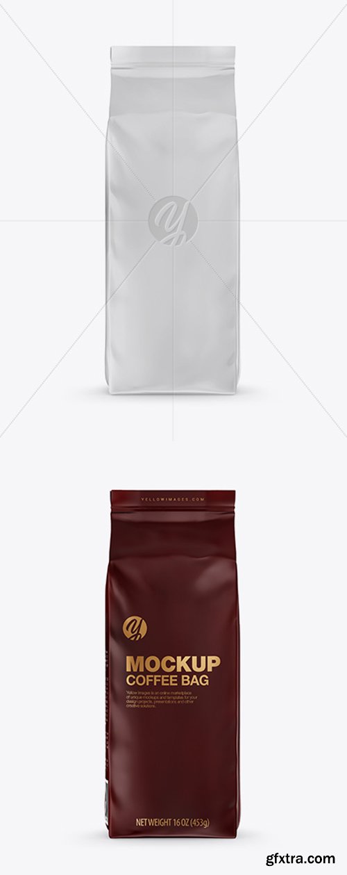 Matte Coffee Bag Mockup Front View 27112