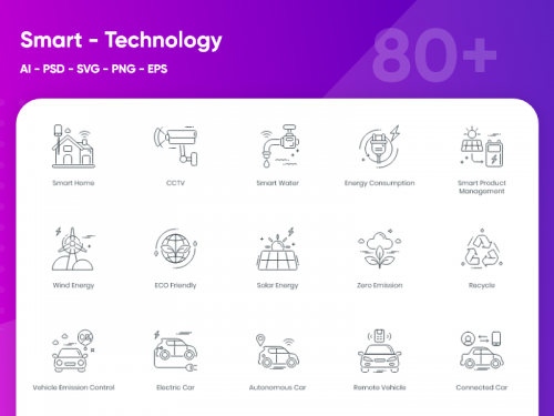 Smart Technology Outline Icons (Pro Icons)