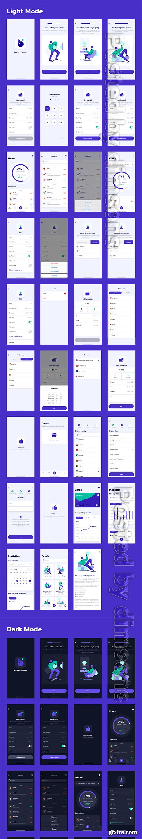 Budget Planner iOS UI Kit