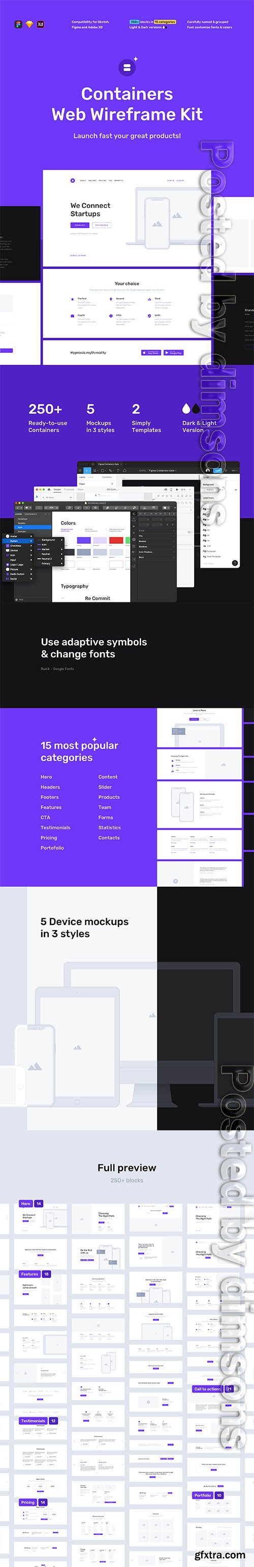 Containers Web Wireframe Kit