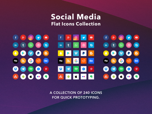 Social Media Flat Icons Collection