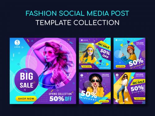 Social media post design Instagram fashion sale template