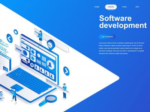Software Development Isometric Concept