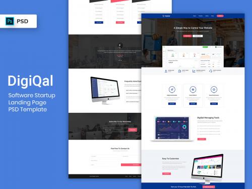 Software Startup Landing Page PSD Template