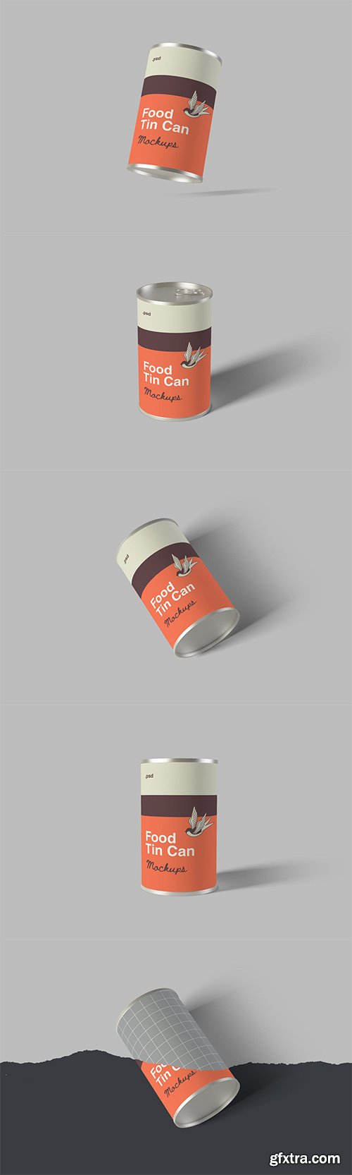 Food Tin Can Packaging Mockups