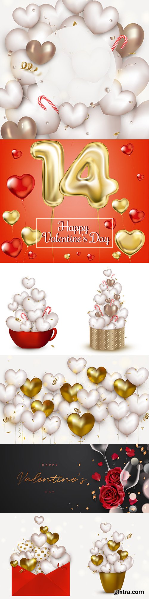 Happy Valentine\'s Day romantic decorative illustrations 47