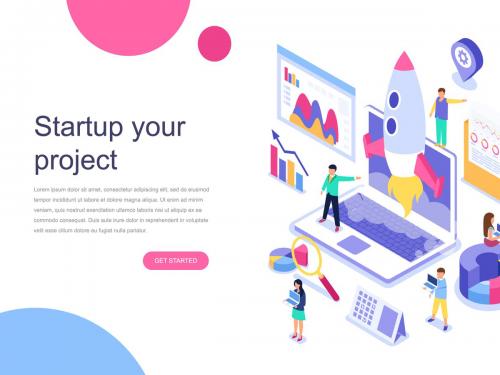 Concept Startup Your Project Isometric