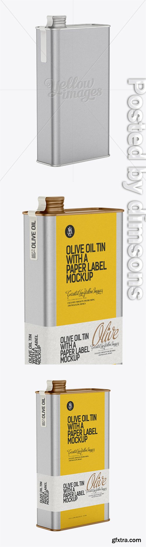 Olive Oil Tin with a Paper Label Mockup 11905