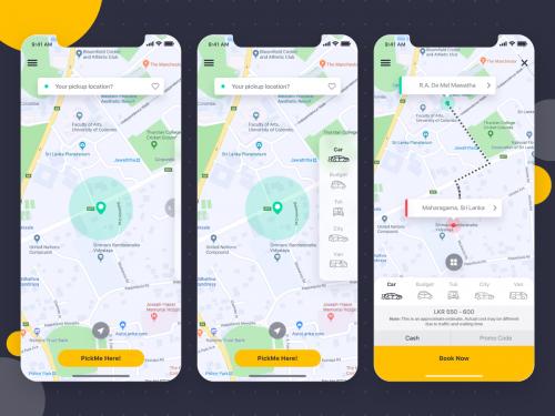 Taxi Booking App - iOS UI