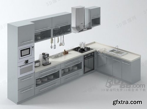 Modern Kitchen Cabinet 04 3D Model