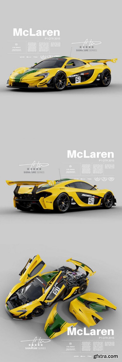 McLaren P1 GTR 2015 – Exterior Interior Engine 3D model