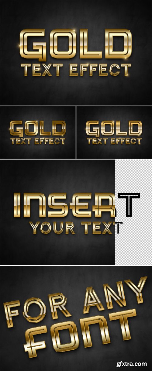 Gold 3D Text Effect Mockup 314118808