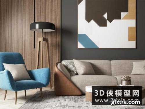 Modern sofa combination 3D model