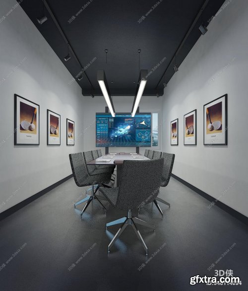 Modern conference room 3d model