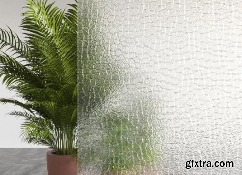 Modern art deco glass partition 3D model