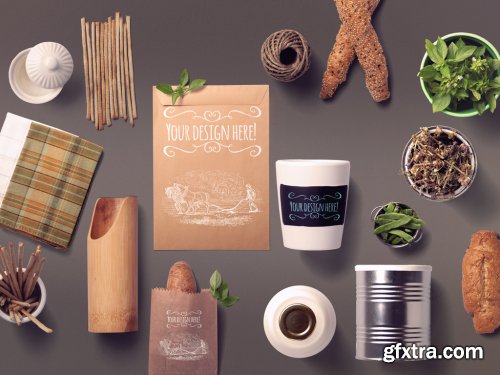 Organic Food Bread and Spices Mockup 310722374