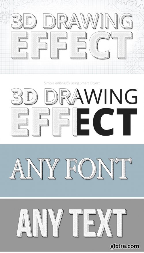 3D Technical Drawing Text Effect Mockup 315679376