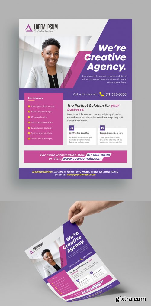 Pink and Purple Business Flyer Layout 316003107