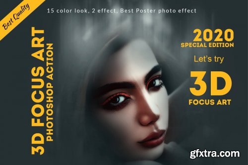 CreativeMarket - 3D Focus Art Effect Photoshop Action 4449686