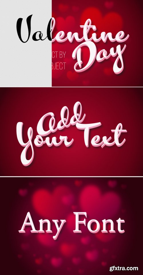 Valentine\'s Day 3D Text Effect Mockup 317544778