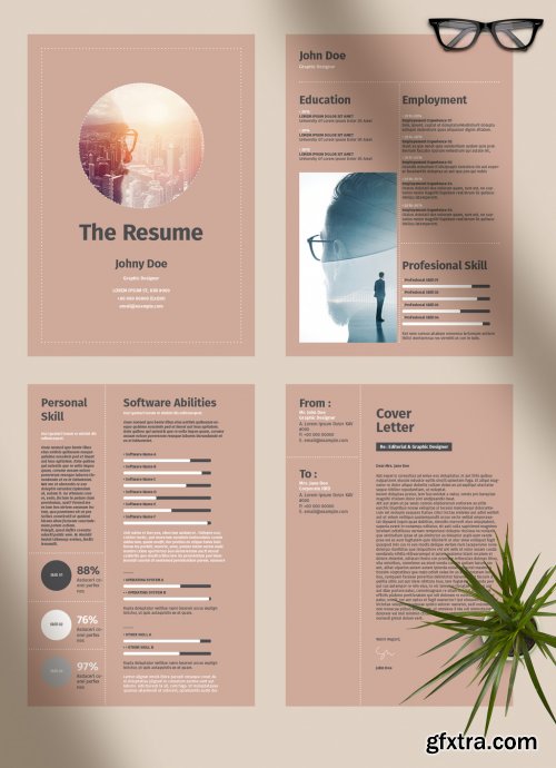 Resume Layout with Brown Accents 274453772