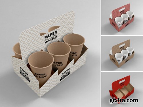 Paper 6 Cup Holder Top View Mockup 318968919