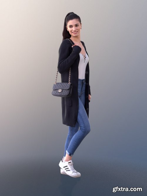 Casual Girl Standing Scanned 3d model