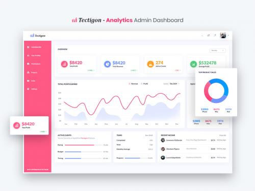 Tectigon - Analytic Admin Dashboard UI Kit