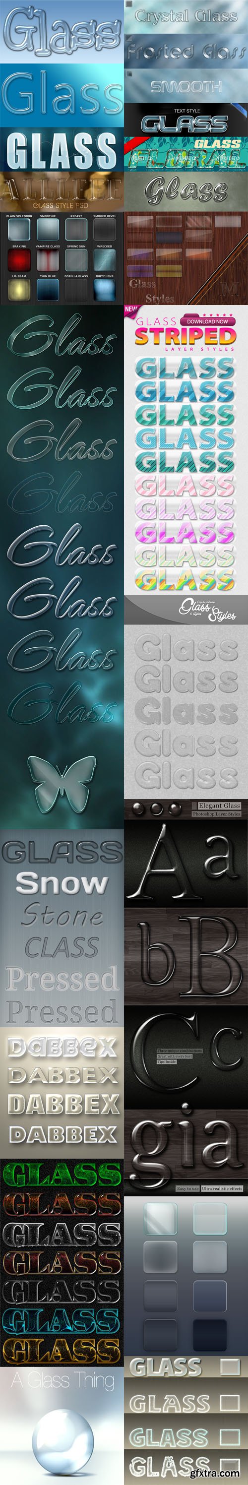 125 Glass & Aero Photoshop Styles Collection