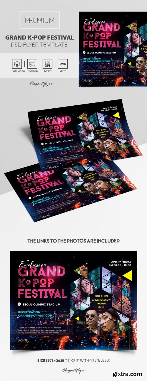 Grand K-Pop Festival – Premium PSD Flyer Template